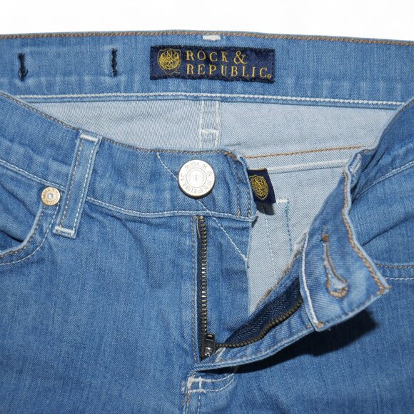 Rock and Republic Thick Stitch Jeans Women Size 27 Stretch Denim Light Wash EUC - Picture 5 of 10